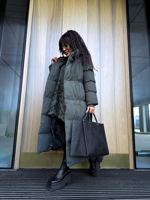 KAKI, long jacket with hood "BEST CHOICE" FC85